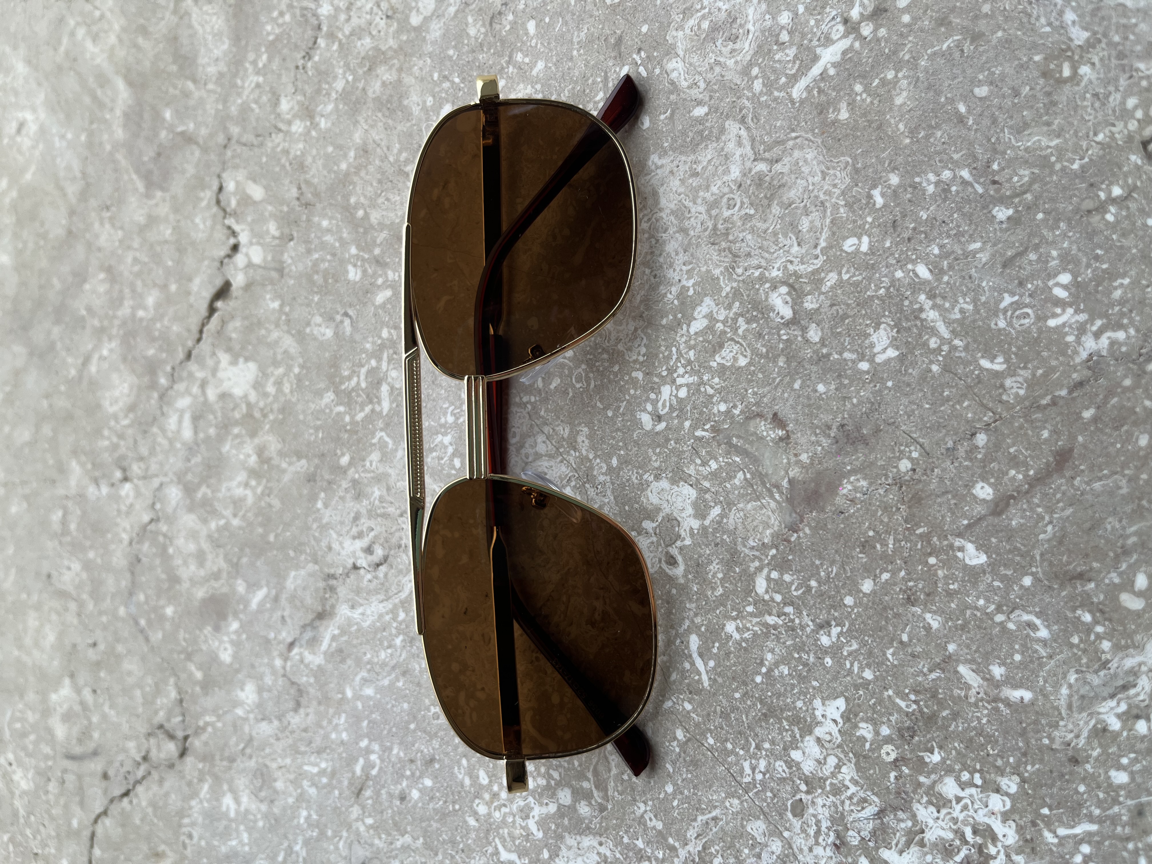عینک آفتابی زنانه مردانه برند Rayban فریم فلزی قهوه ای یووی ۴۰۰