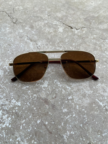 عینک آفتابی زنانه مردانه برند Rayban فریم فلزی قهوه ای یووی ۴۰۰